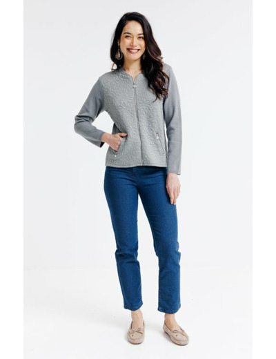 Cardigan bi-matière