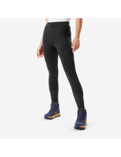 Legging de randonnée chaud déperlant femme, NH500 noir