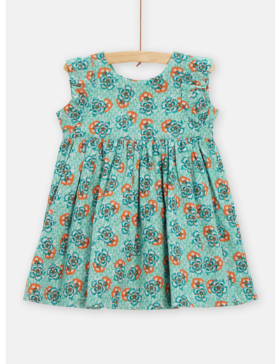 Robe vert menthe à imprimé fleuri pour bébé fille
