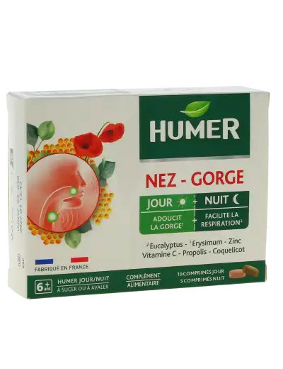 Humer Nez/gorge Jour&nuit 15 Comprimés