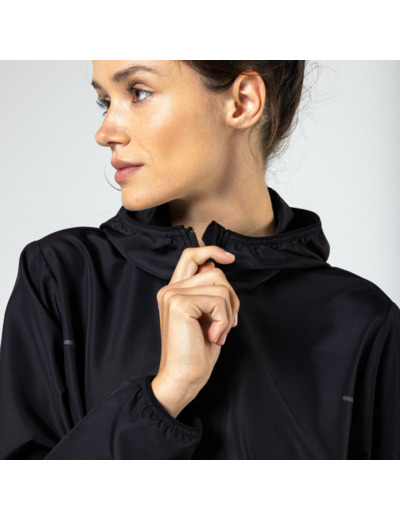 Veste coupe-vent de running Femme - KIPRUN Run 100 Wind Noire