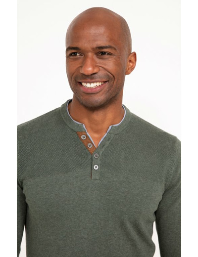 Pull col tunisien uni rick