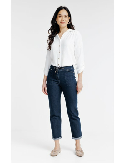 Chemise brodée avec boutons fantaisie