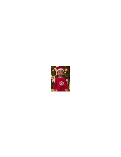 Combinaison en velours rouge + bonnet pour bébé fille