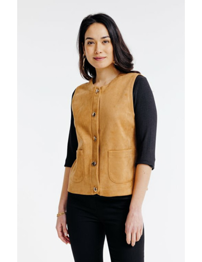 Gilet sans manches en suédine