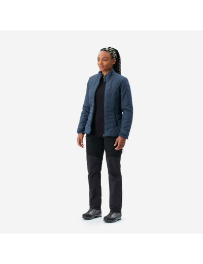 Doudoune de trek synthétique femme, MT50 5°C bleu