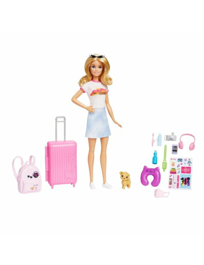 BARBIE - COFFRET POUPÉE MALIBU EN VOYAGE