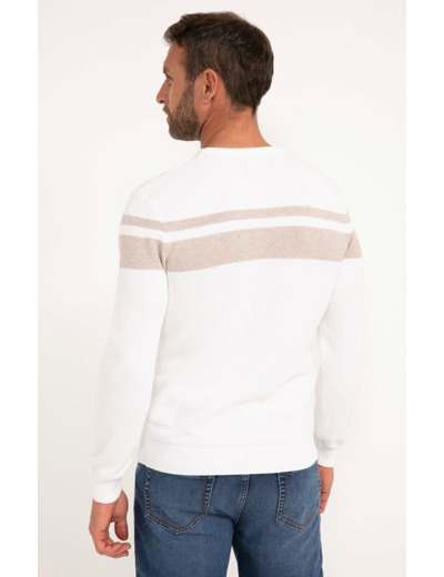 Pull col rond rayé Natural