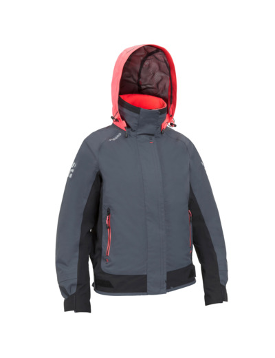 Blouson de régate bateau femme Race 500 gris rose