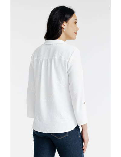 Chemise brodée avec boutons fantaisie