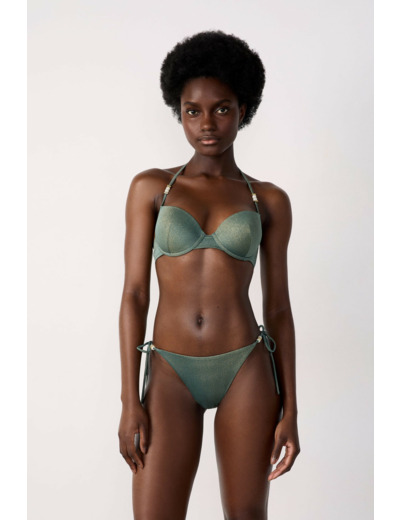 Culotte de bikini ficelle bas de maillot à nouer pailleté