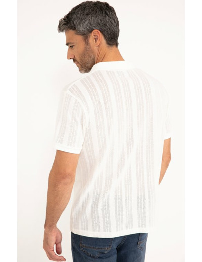 Pull col polo manches courtes Ajoure