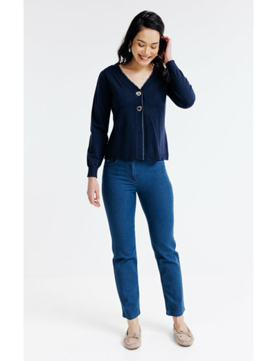 Cardigan avec oeillets