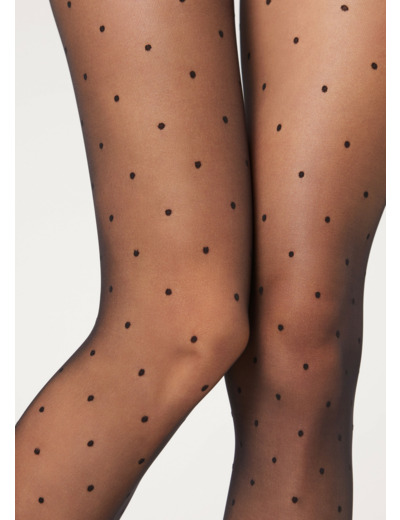 Collant Voile 20 Deniers à Motifs Pois