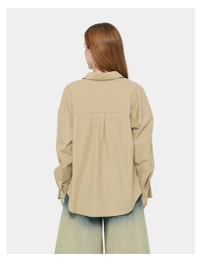 Chemise oversize beige kaki