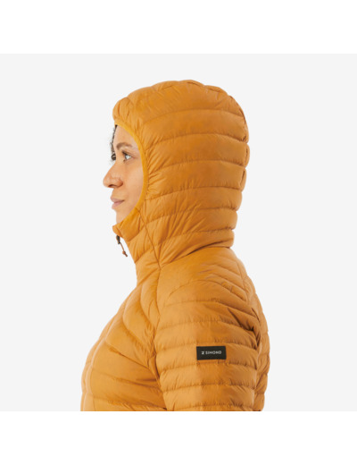 Doudoune à capuche en duvet de trek montagne - mt100 -5 °c - femme