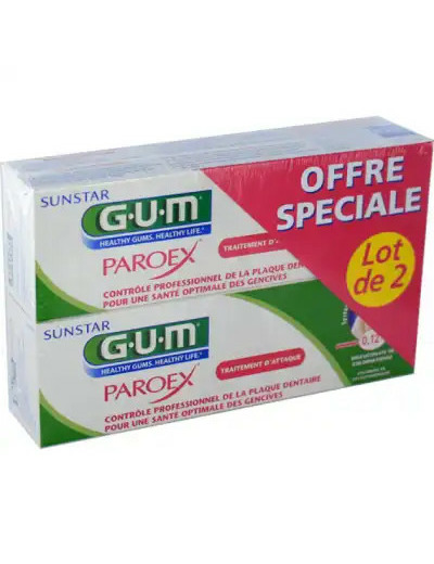 Gum Paroex Gel Dentifrice 2 Tubes De 75 Ml