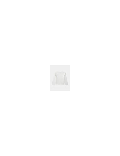 Gilet écru à volants et nœuds pour fille