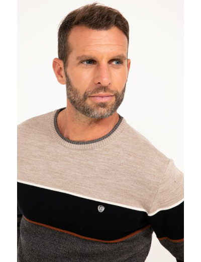 Pull col rond rayé Mocky