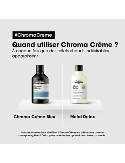 Shampooing neutralisant pour cheveux bruns Chroma Crème bleu