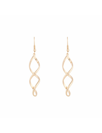 Gold Wave Drop Earrings