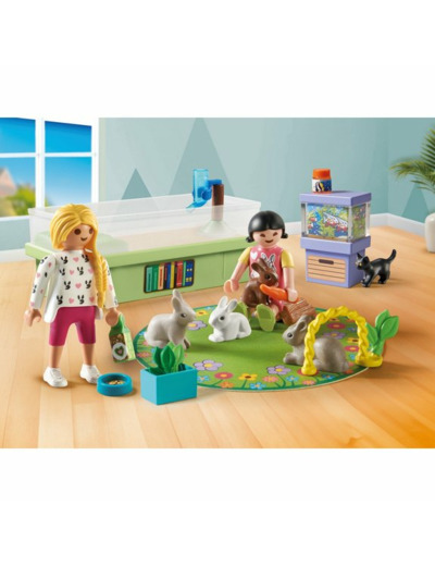 ANIMALERIE AVEC ENCLOS À LAPINS ET TAPIS DE JEUX PLAYMOBIL MY LIFE 71753