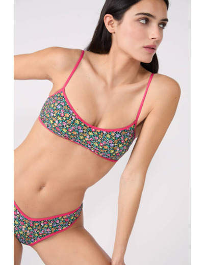 Brassière haut de maillot fleuri