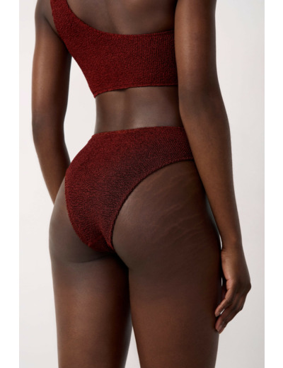 Bikini high leg en matière extensible bas de maillot