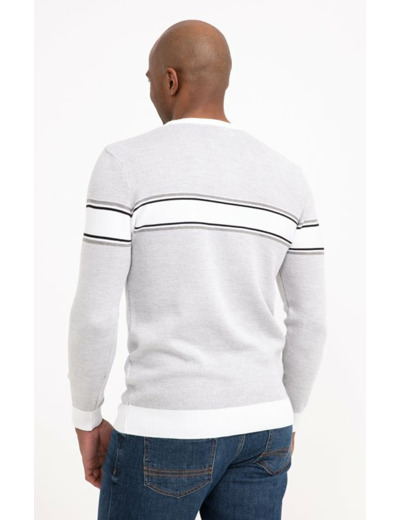 Pull col rond rayé Ben