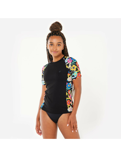T-shirt anti uv surf manches courtes Femme - Kanika noir