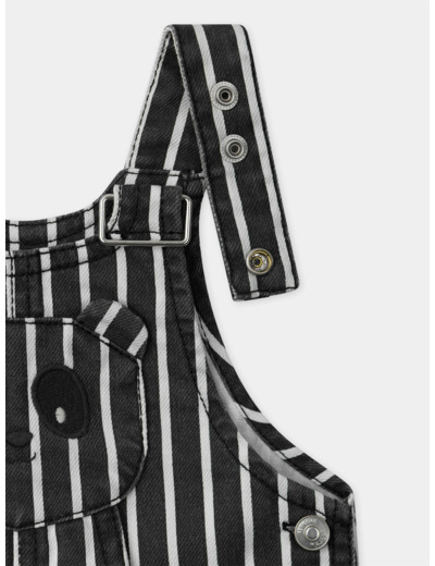 Salopette courte rayée panda