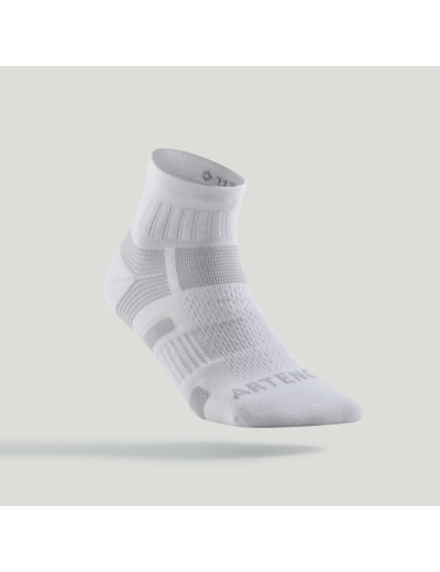 CHAUSSETTES DE SPORT MI-HAUTES ARTENGO RS 560 BLANC GRIS LOT DE 3