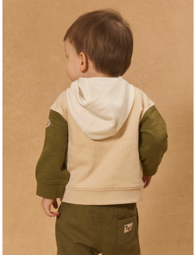 Gilet à capuche tricolore