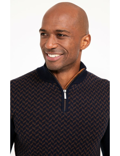 Pull col montant jacquard Fantaisie