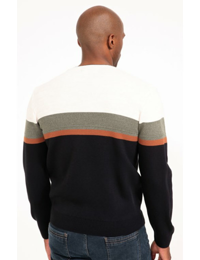 Pull col rond rayé Nil