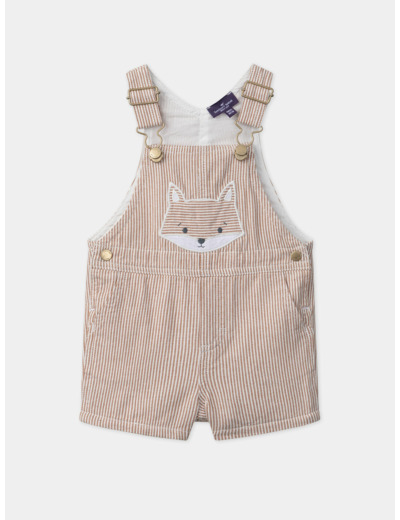 Salopette courte rayée renard