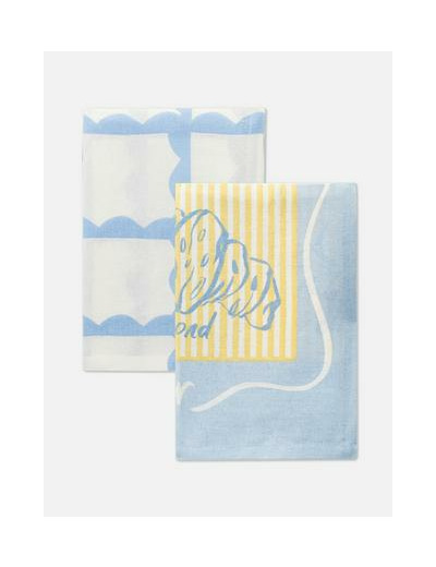 Lot de 2 torchons imprimés