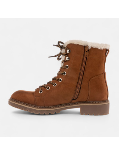 Bottines à lacets Femme cognac