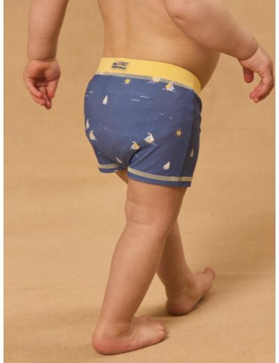 Boxer de bain imprimé voilier