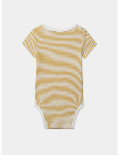Lot de 3 bodies bébé garçon à manches courtes en coton issu de l'agriculture biologique