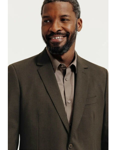 Veste de costume slim bi-stretch - Marron