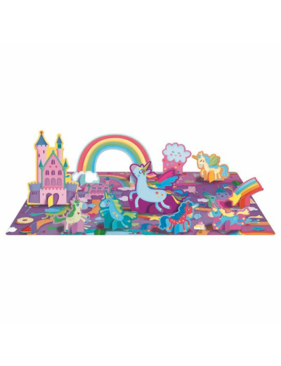 COFFRET QBOX PUZZLE 40 PIÈCES ET LIVRE : LES LICORNES