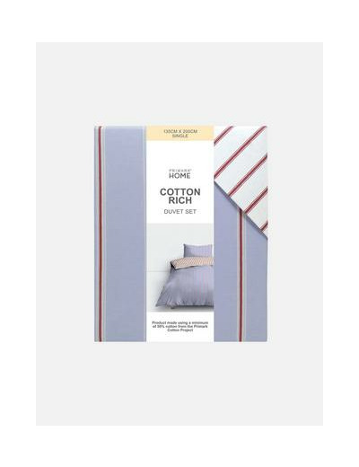 Parure de lit simple réversible à rayures style universitaire