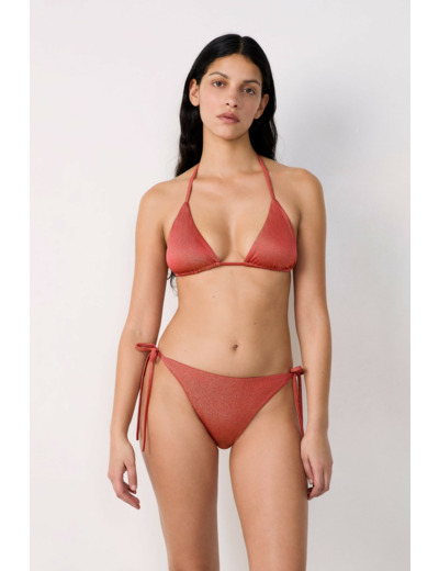 Bikini brésilien à nouer bas de maillot pailleté