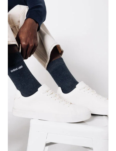 Chaussettes hautes fantaisies - Bleu foncé