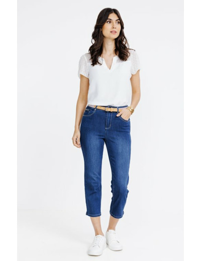Corsaire denim avec ceinture fantaisie