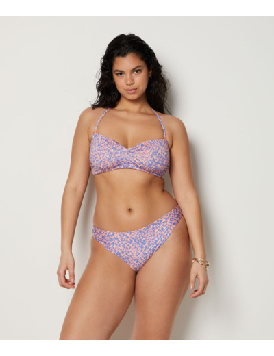 Bandeau armaturé haut de maillot imprimé léopard
