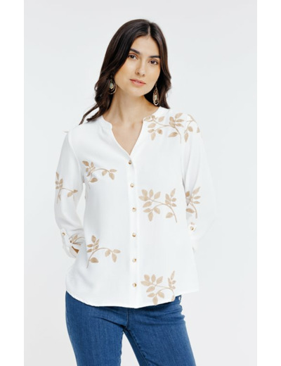 Blouse boutonnée brodée
