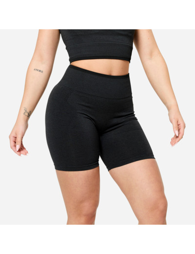 Short seamless de musculation femme, noir