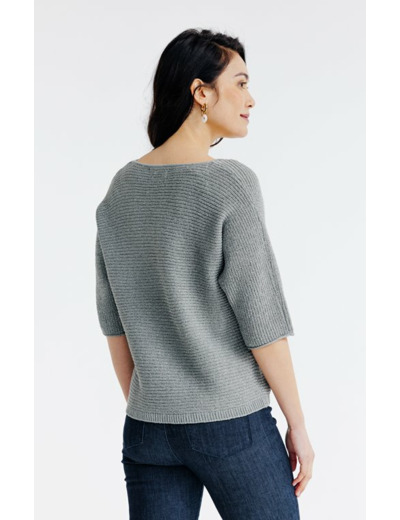 Pull uni manches coudes